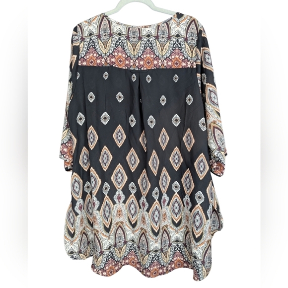 Roz & Ali size 2X tunic shift dress or tunic in geometric print - Picture 2 of 14